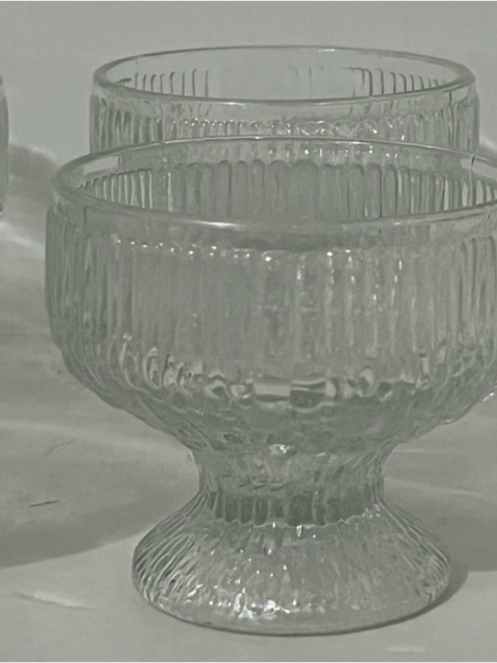 IITALA - KEKKERIT “Ice Bark” Glass Set of 4 Dessert Bowls - Timo Sarpaneva